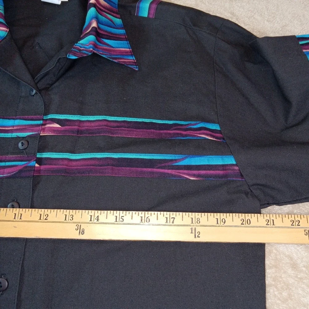 Miller Stockman Cowgirl‎ Button Up Long Sleeve Women's Medium Black - Picture 4 of 6